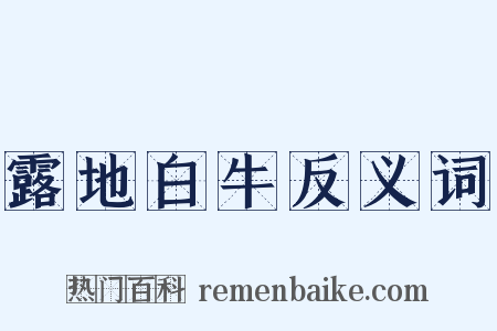 露地白牛反义词是什么意思的图片